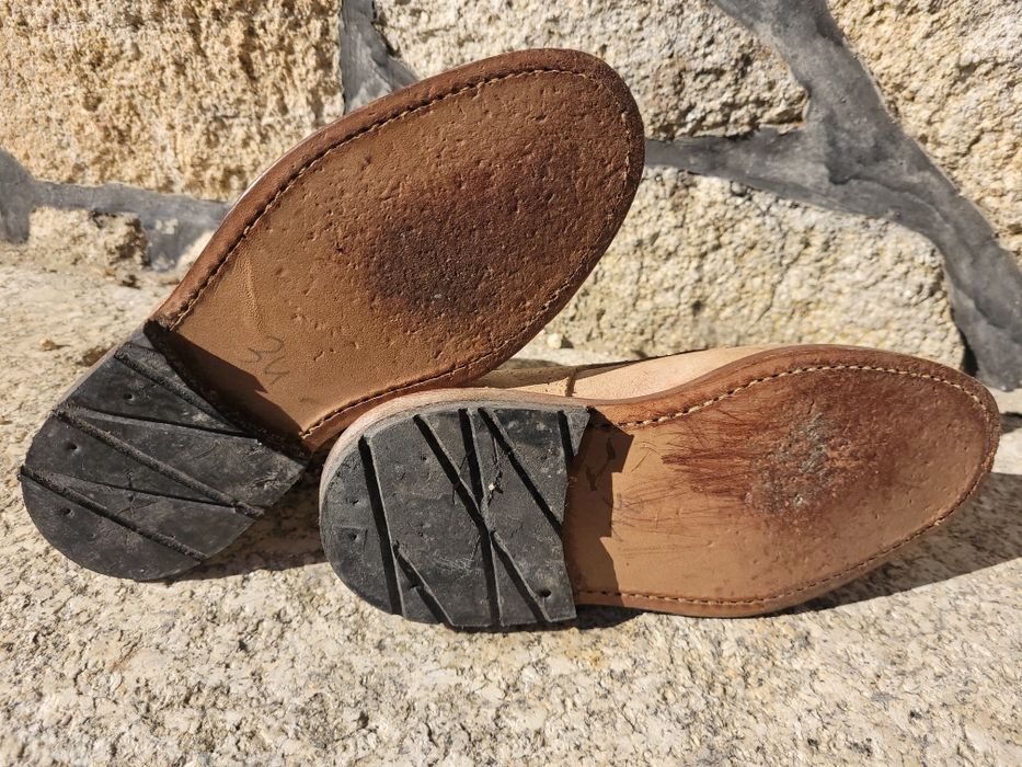 Botas alentejanas, em pele.