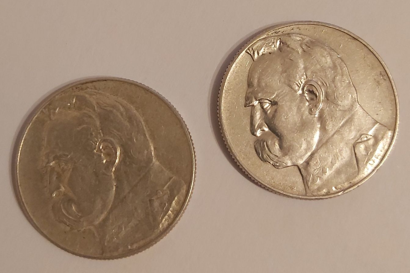 2 x 5zł J.Piłsudski II RP. Srebrna moneta 1936r 2szt.