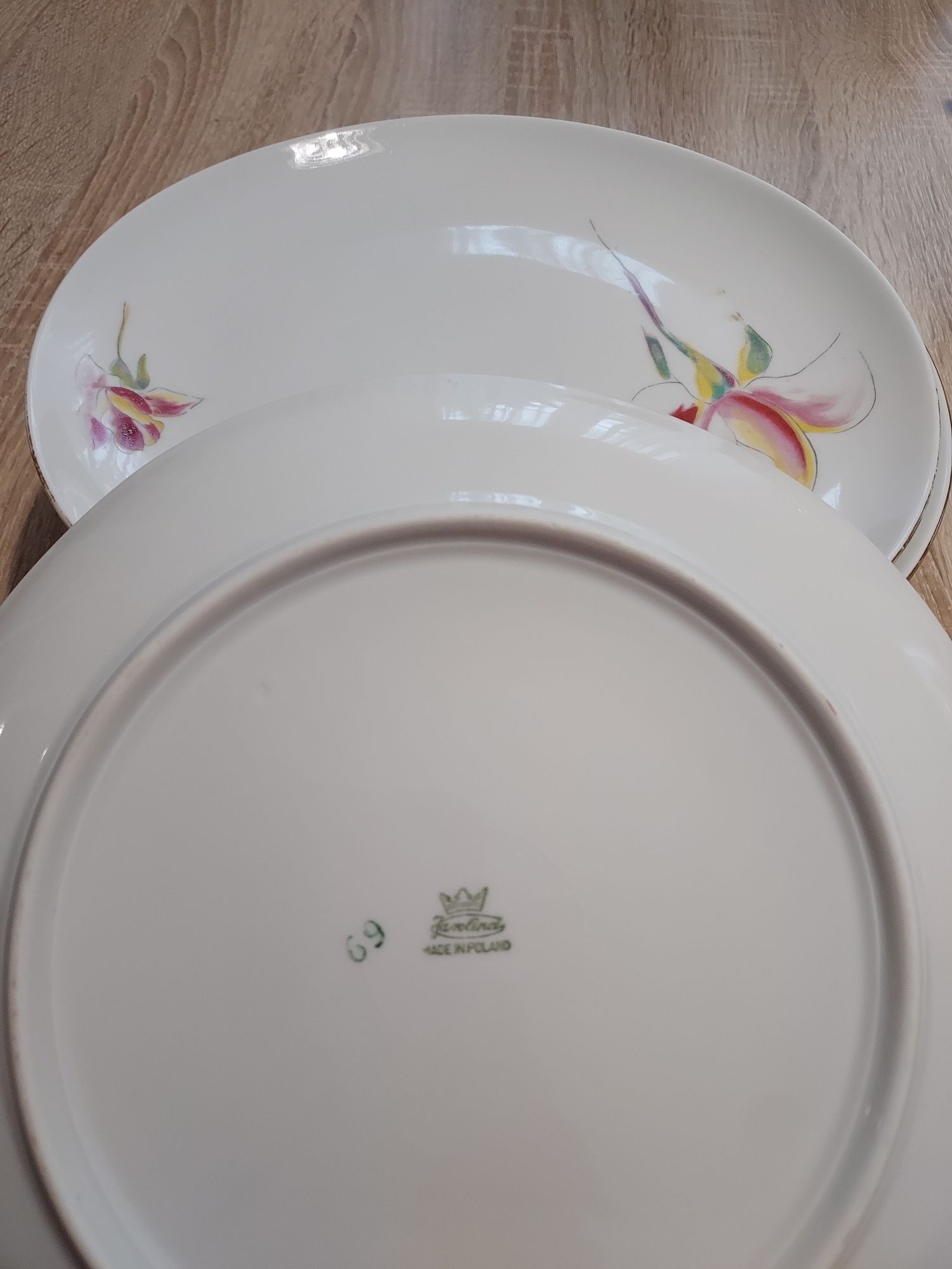 Talerze obiadowe porcelana prl ZPS Karolina i  sosjerka gratis