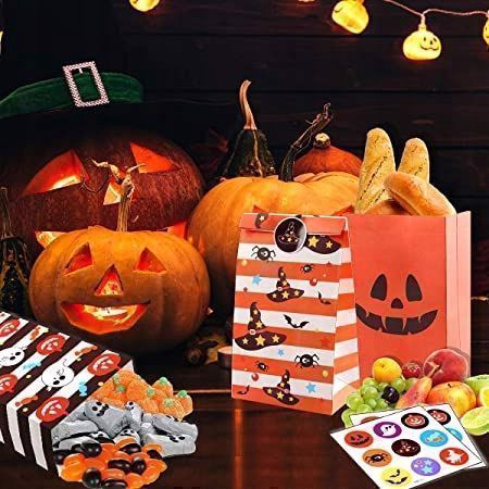 Torby na Słodycze Halloween Papierowe 20x12 12 szt