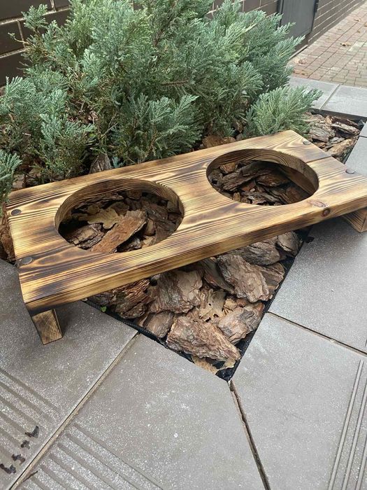 Дерев'яна підставка для мисок собак і котів