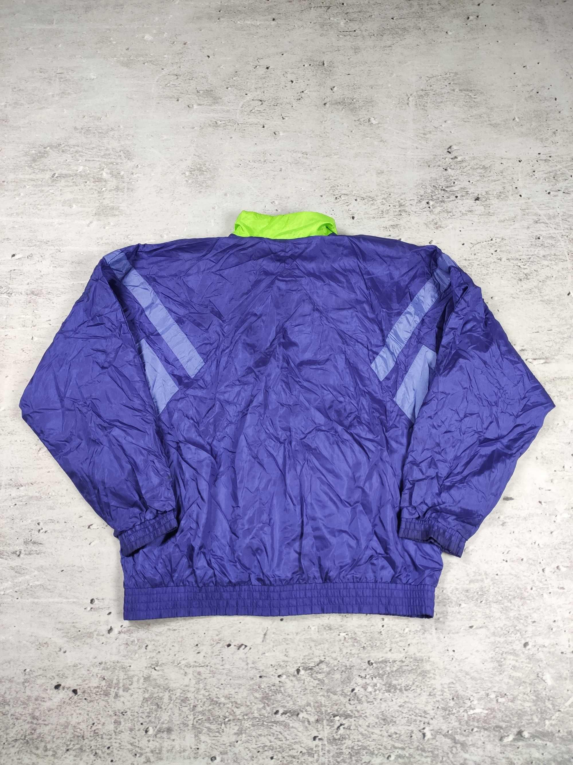 Vintage kurtka adidas wiatrówka męska fioletowa streetwear retro 90s L