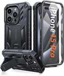 FNTCASE pancerne etui 360 do iPhone 15 Pro + szkło na obiektyw stojak