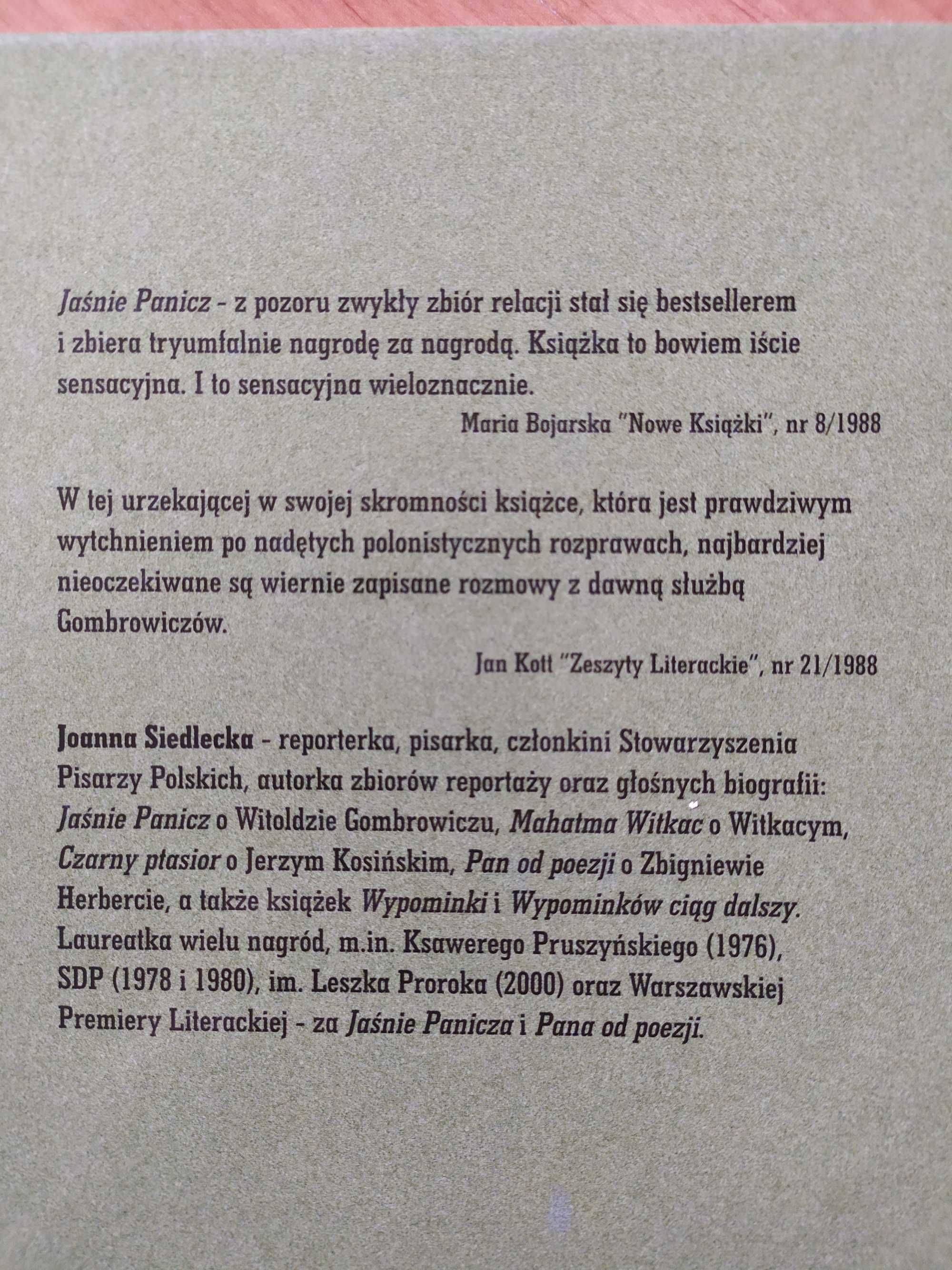 Jaśnie Panicz; Joanna Siedlecka