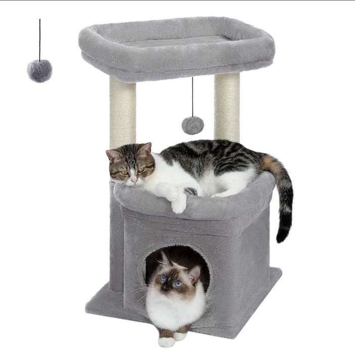 Przytulny Drapak dla kota z wielofunkcyjnym domkiem i legowiskiem 68cm