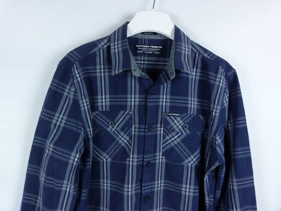 SUPERDRY koszula krata bawełna / L