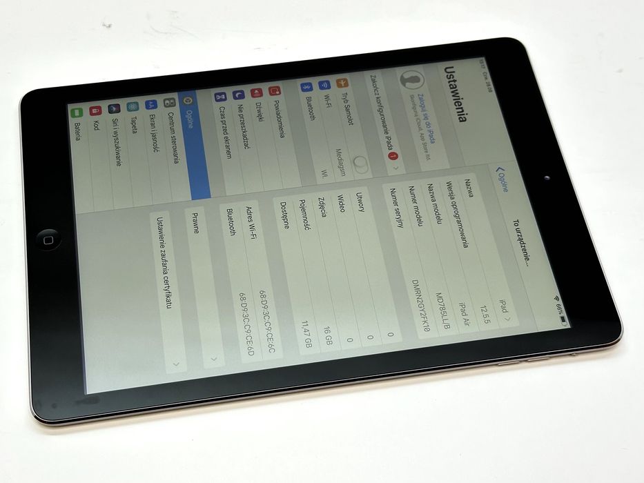 zadbany iPad Air a1474 wifi 16gb space gray