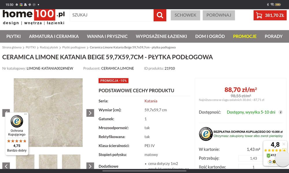 Płytki gresowe katana beige