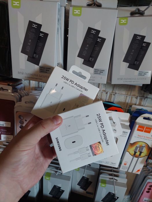 Комплект  Швидка Зарядка  Samsung 25W PD  білий с кабелем.