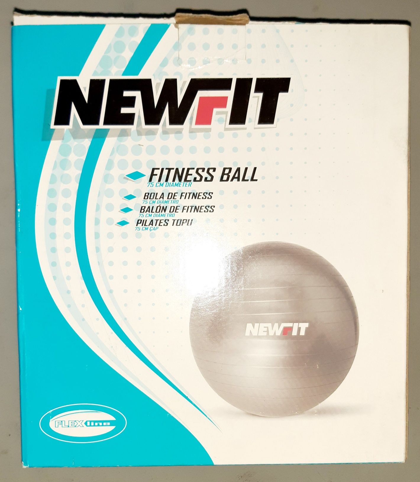 Bola fitness / pilates 75cm diâmetro, marca Newfit - Como nova