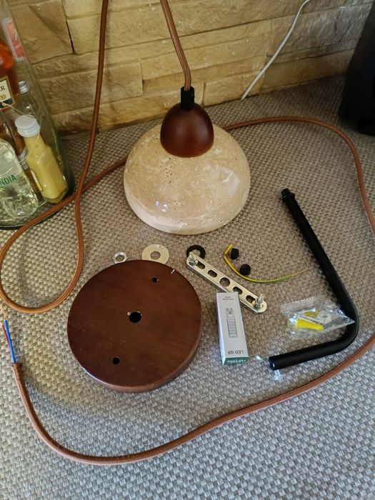 Naturalny Trawertyn kinkiet żyrandol