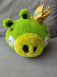 Zielona maskotka Król Świń z koroną Angry Birds, pluszak, przytulanka