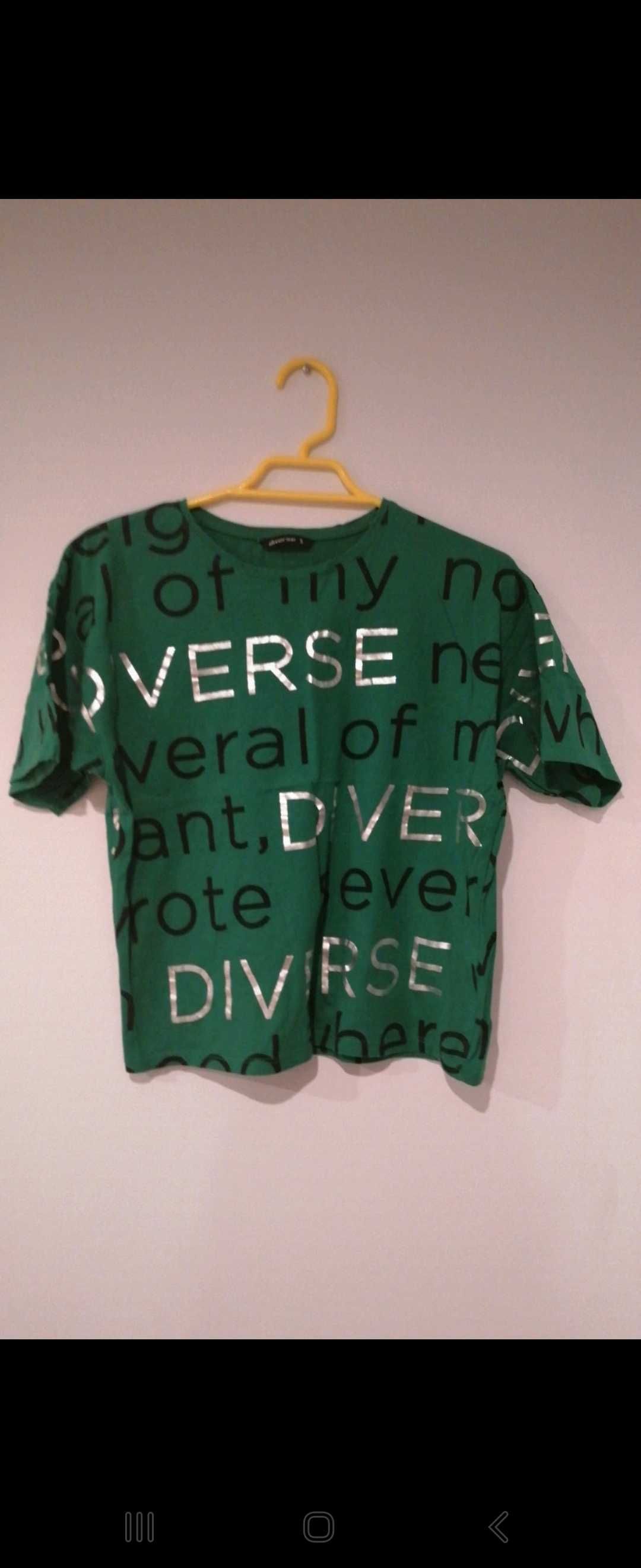T-shirt zielony diverse rozmiar S