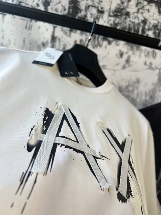 ARMANI EXCHANGE футболка мужская оверсайз унисекс оригинал черная белы