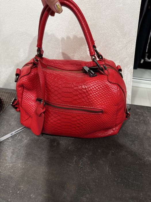 Сумка шкіряна жіноча червона