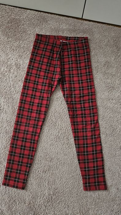 Legginsy ocieplane w kratę