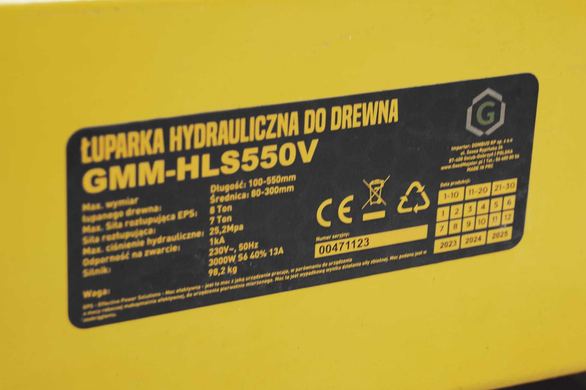 Łuparka pionowa do drewna hydrauliczna 8 Ton