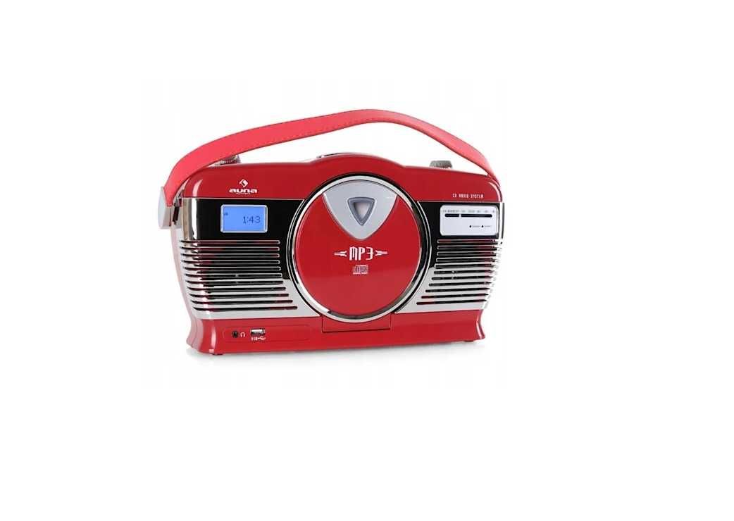 Piękne Przenośne Radio Cd Retro Auna RCD -70 xz8