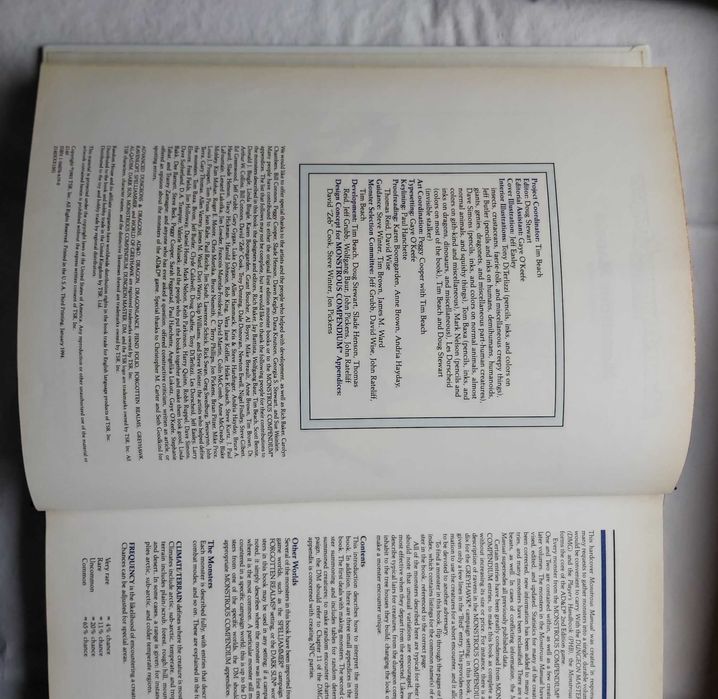 Advanced Dungeons And Dragons, Mounstrous Manual