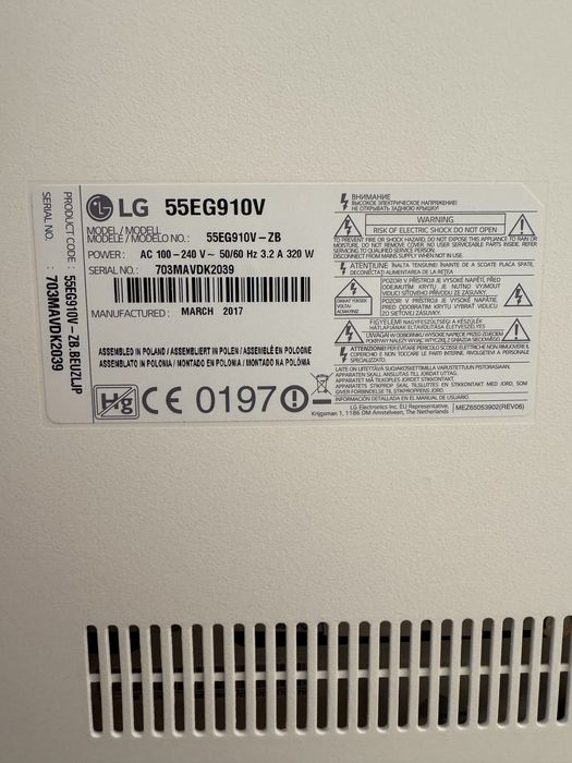 TV LG OLED 55EG910V-ZB para peças