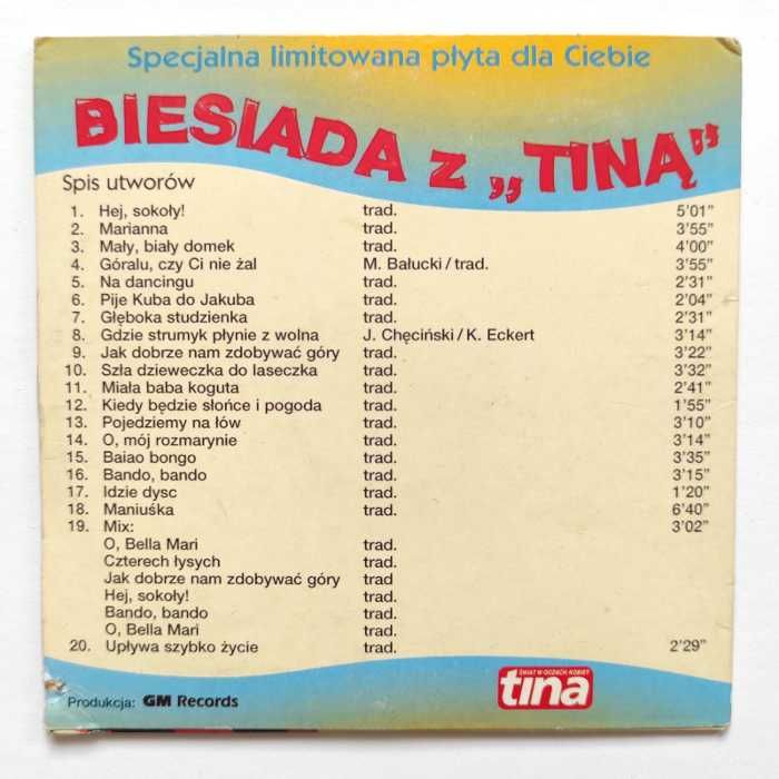 BIESIADA Z TINĄ 20 przebojów wszechczasów płyta CD