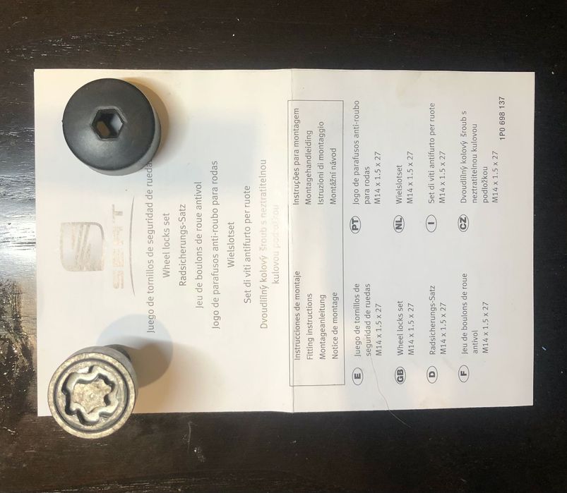 Jogo porcas de segurança originais Seat