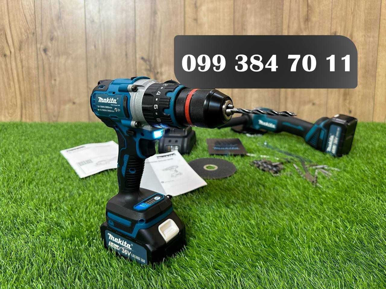 Акумуляторний Набір 2в1 Makita 36V5A Болгарка DGA404 Шуруповерт DHP485
