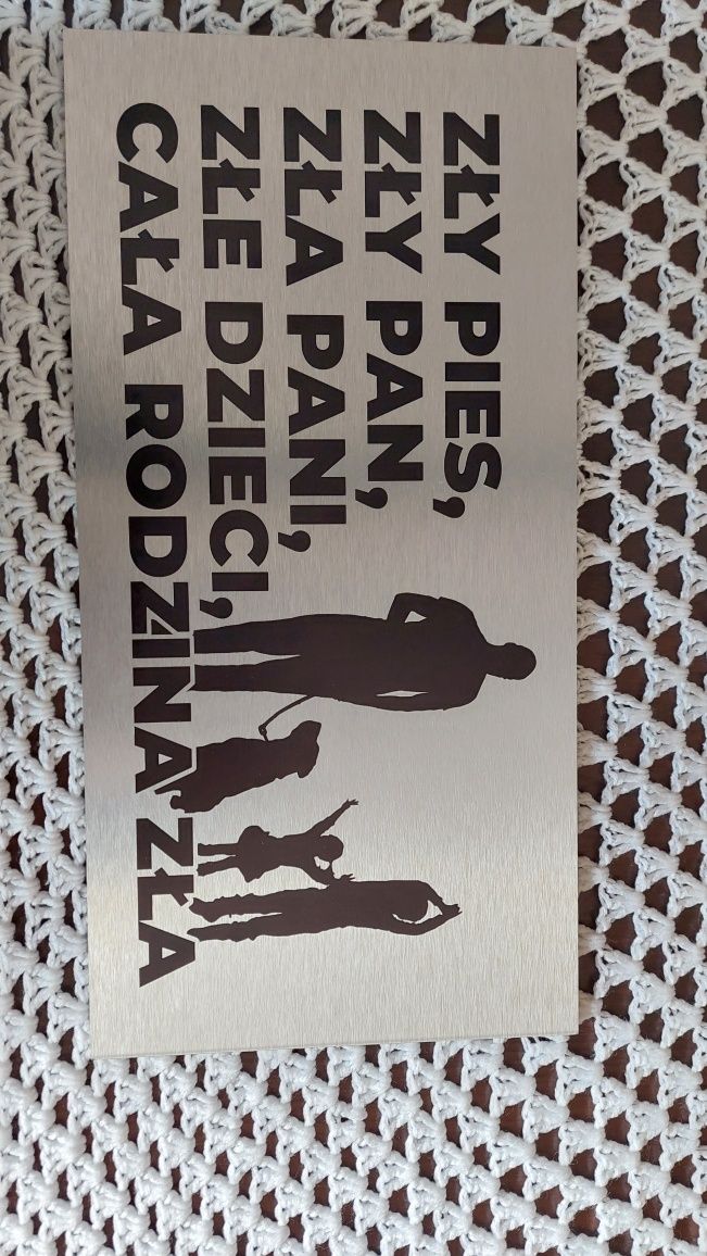 Tabliczka zly pies, zły pies, uwaga pies