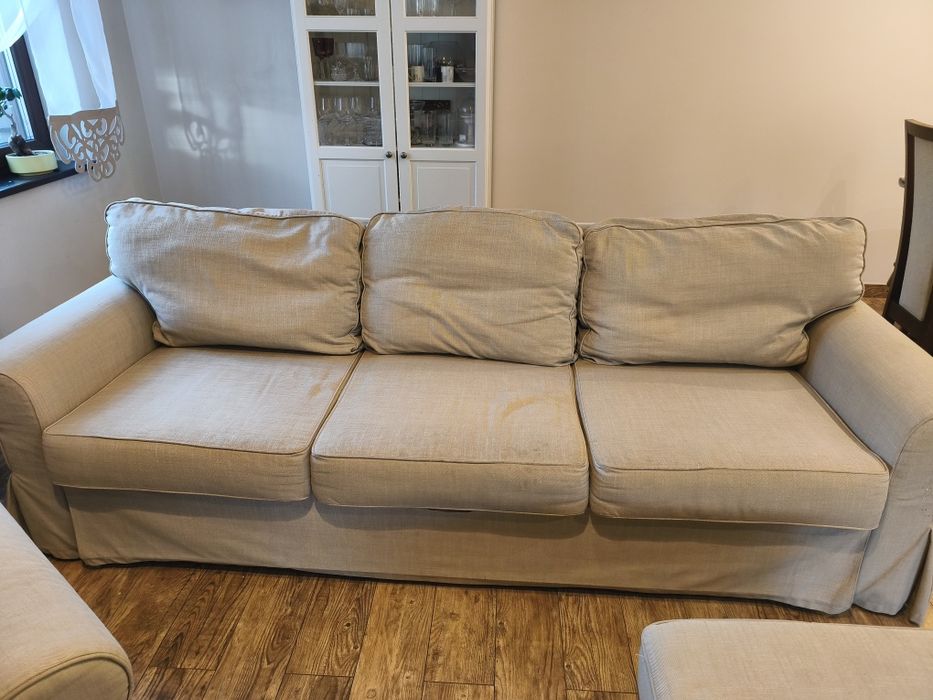 Sofa+ fotel+ podnóżek