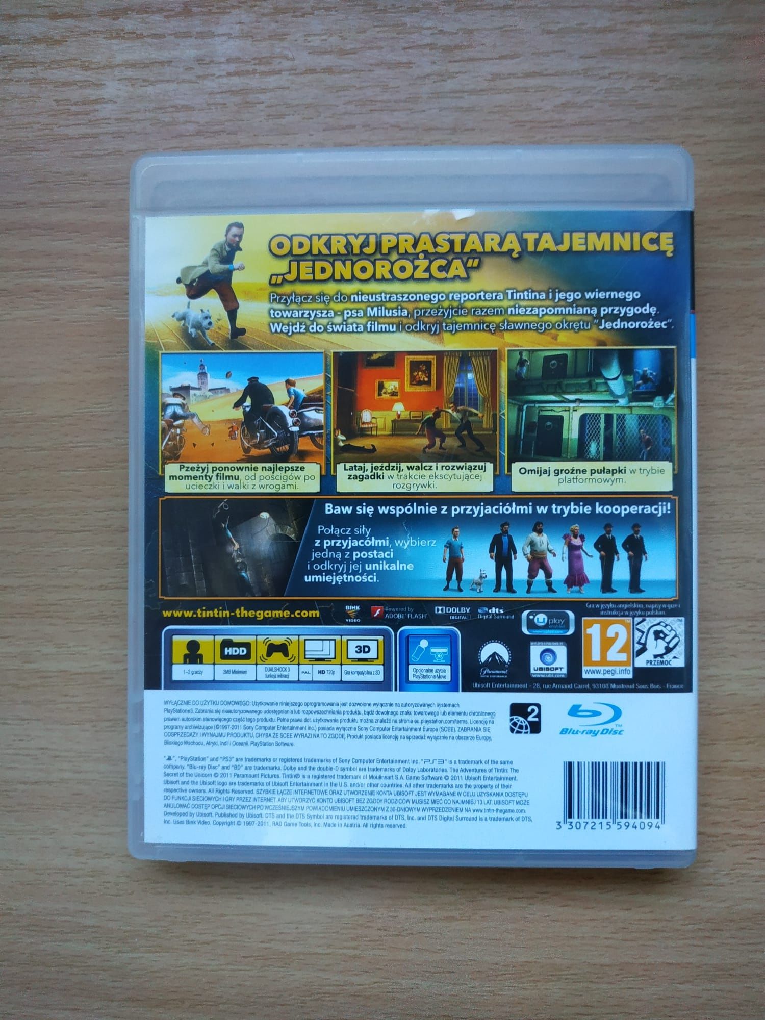 Przygody Tintina  PS3, pl,stan bdb, możliwa wysyłka