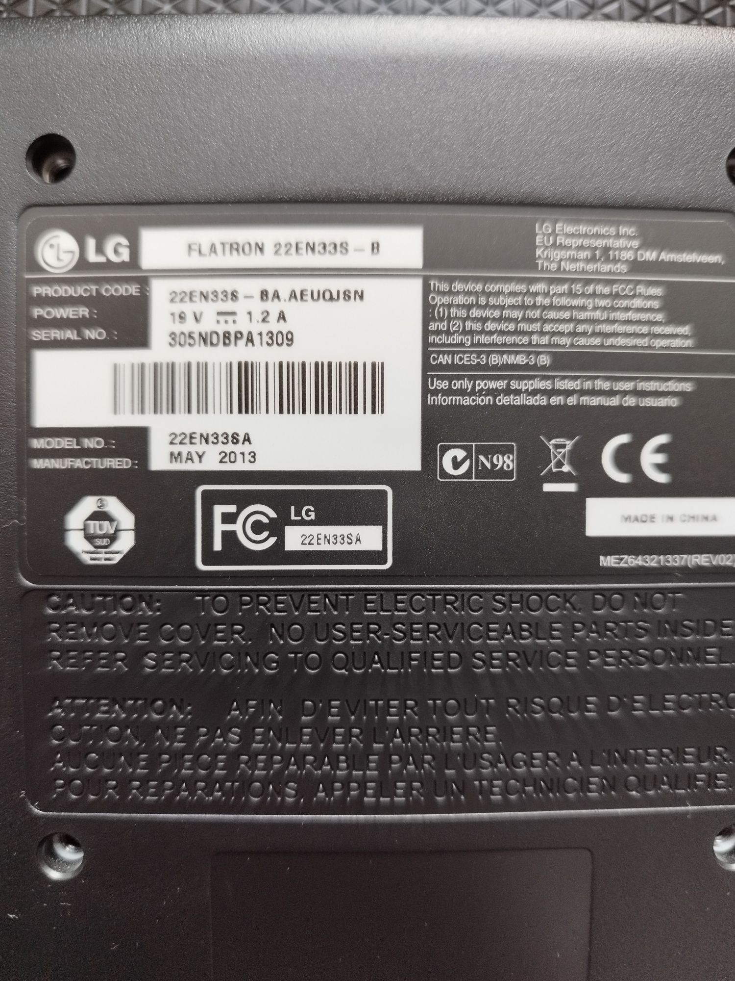 Monitor LG LED 22en33