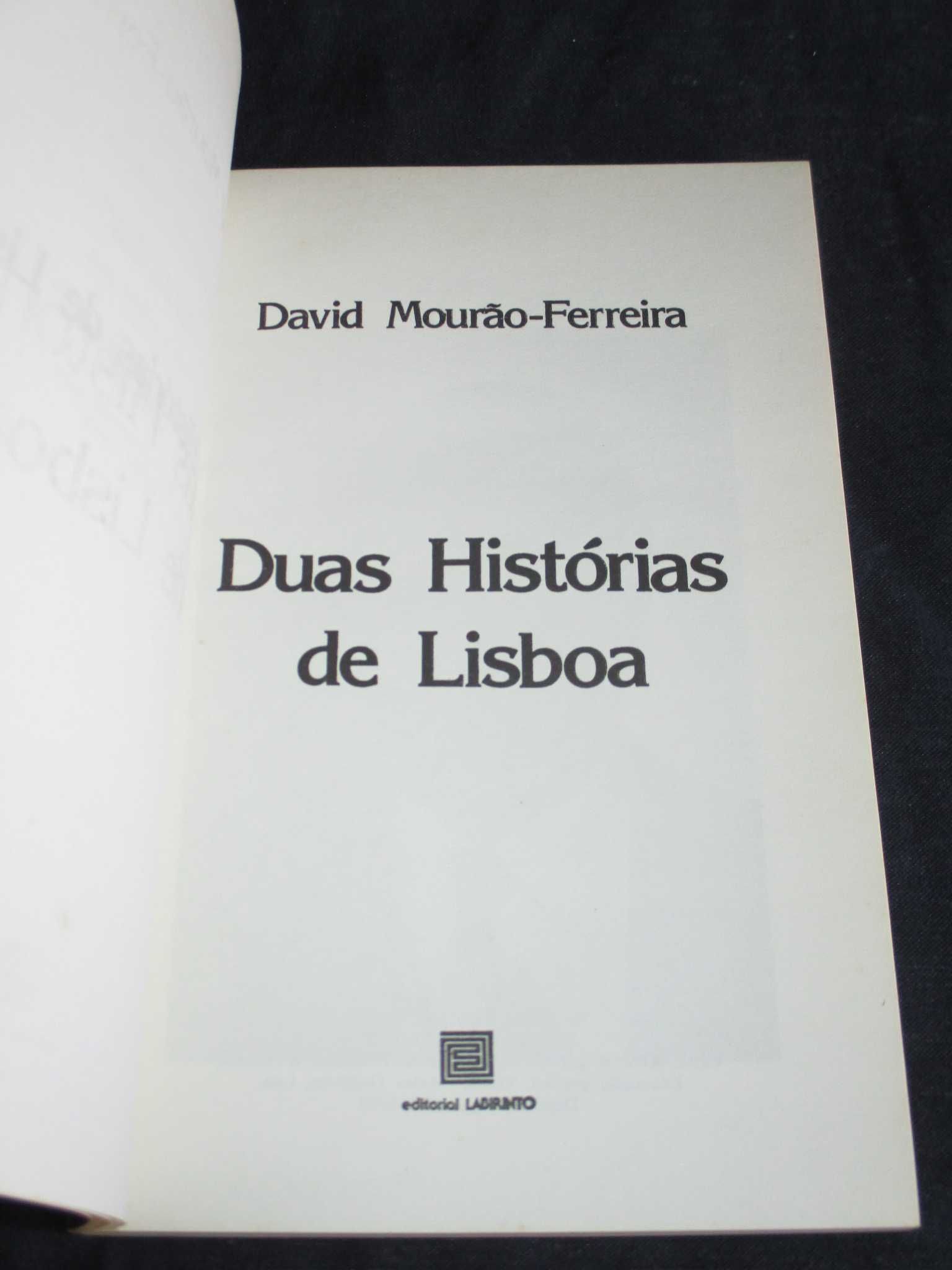 Livro Duas Histórias de Lisboa David Mourão-Ferreira
