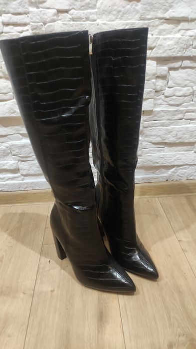 Kozaki damskie nowe Boohoo czarne 40
