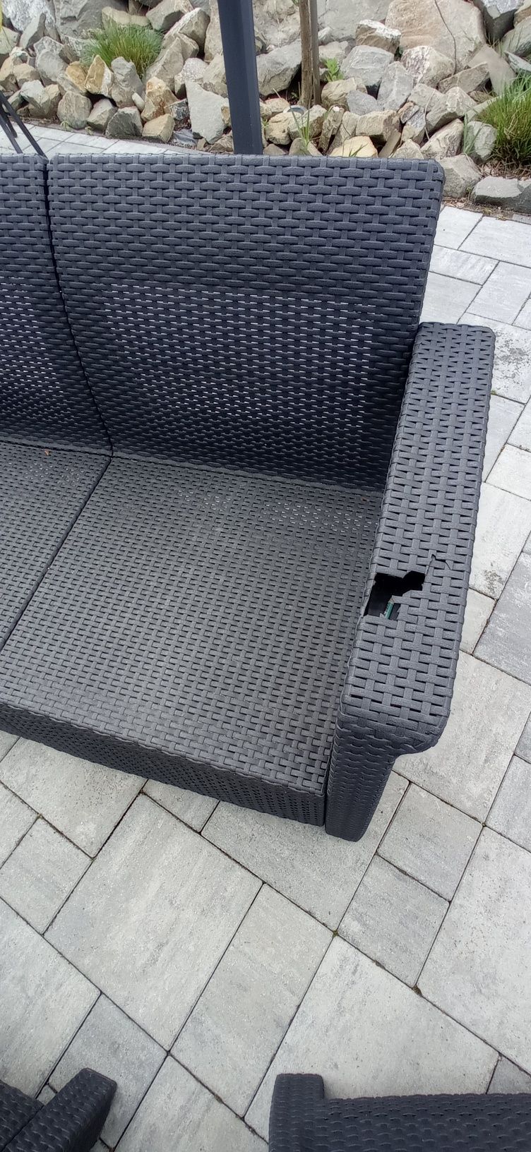 Meble ogrodowe 3+1 grafit rattan