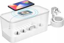Listwa zasilająca Organizer NA PRZEWODY 6x AC + 3x USB +1x USB-C Biały