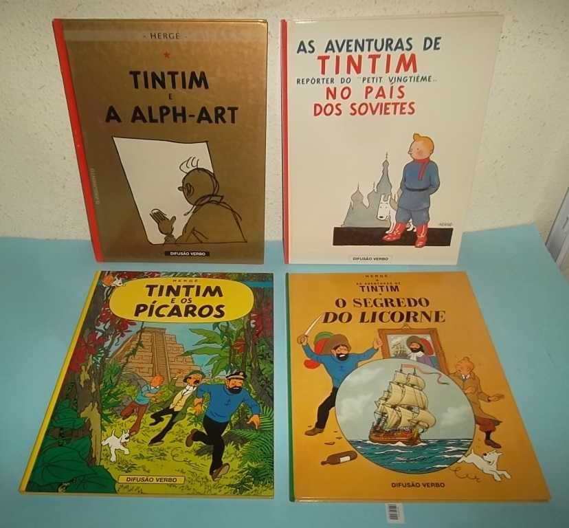 Álbuns do TINTIM - Difusão Verbo - capa dura, formato A4.