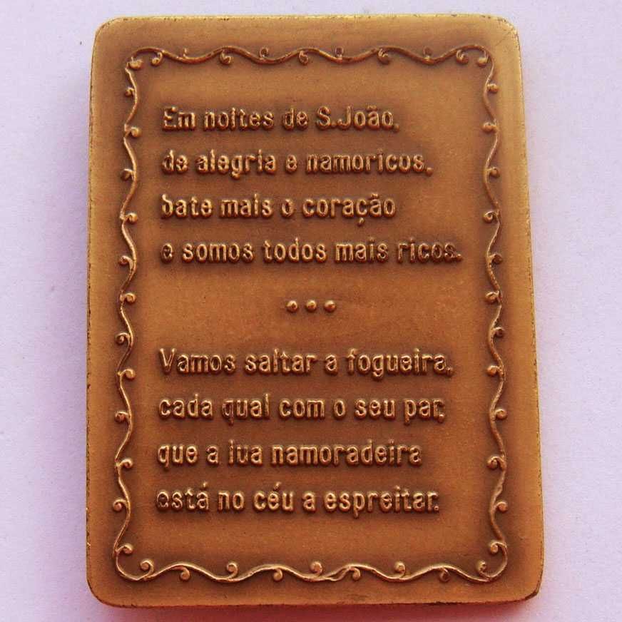 Medalha de Bronze São João Batista com Cajado e Carneiro