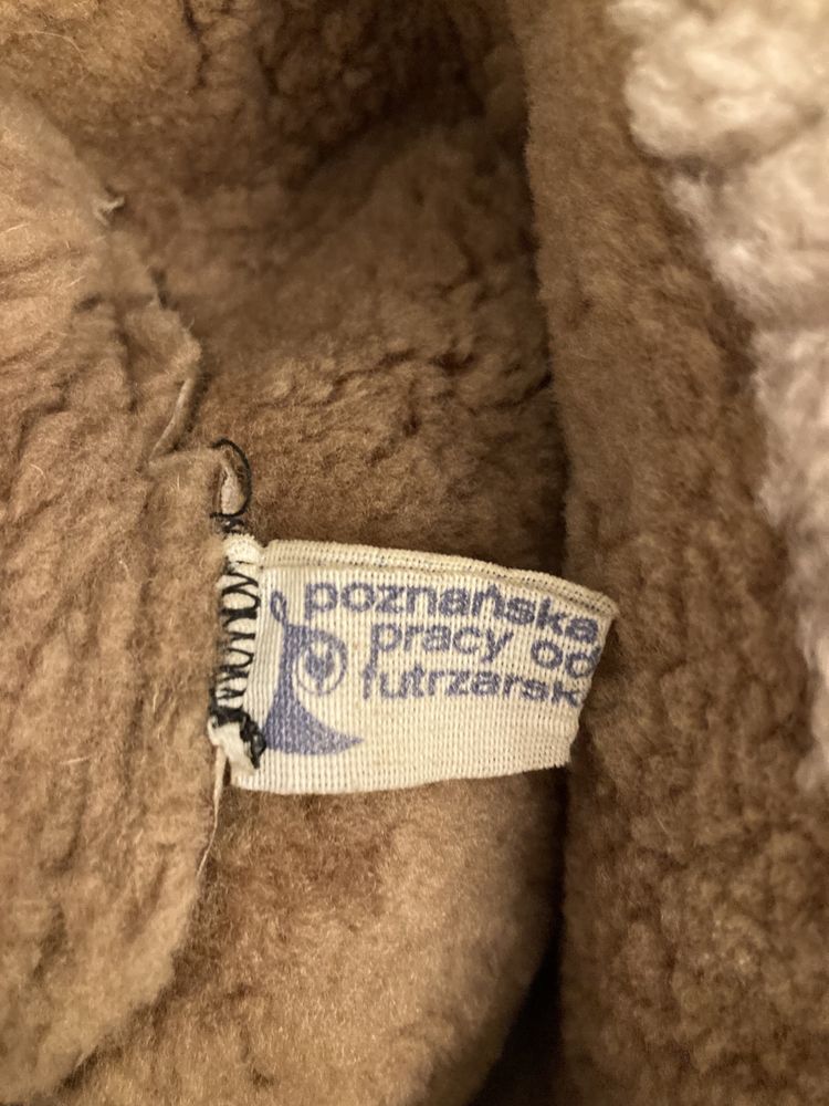 Czapka skórzana uszatka bomber z prl rozmiar 55