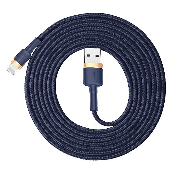 Kabel Baseus Cafule USB-A / Lightning 2.4A QC 3.0/1 m - niebiesko-złot