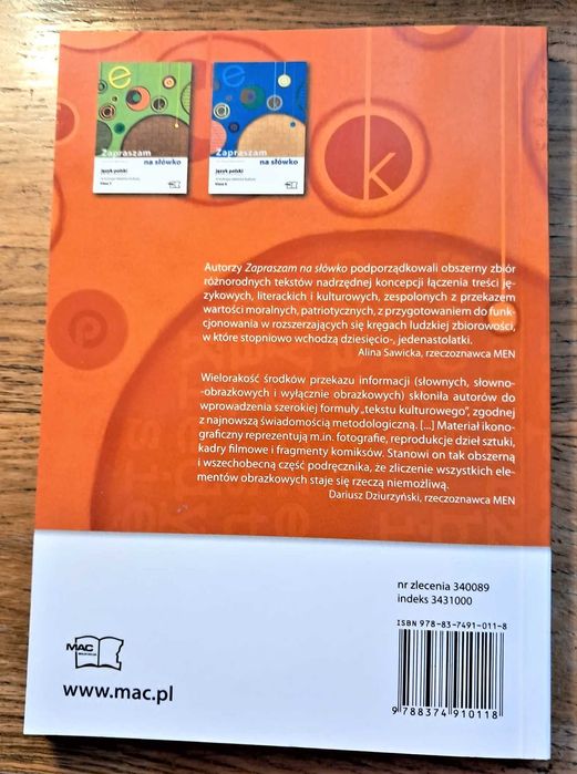 Zapraszam na słówko. Język polski–antologia tekstów kultury. Klasa 4.