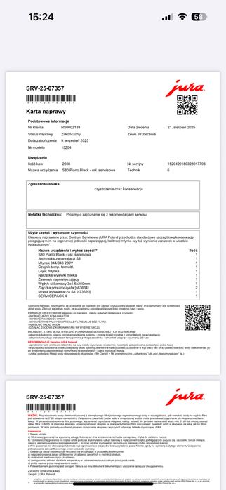 Ekspres do kawy Jura S80 świeżo po serwisie gwarancja