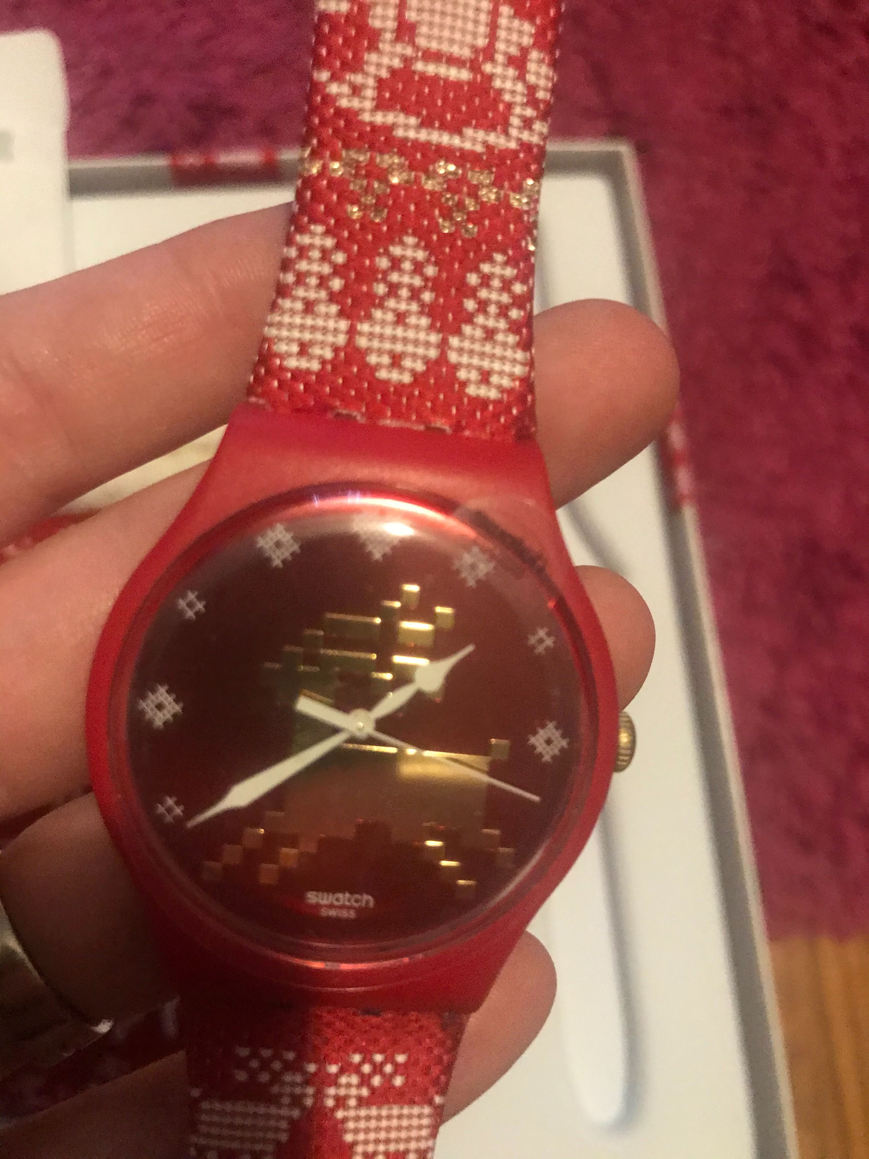 Relógio de coleção Swatch natal novo