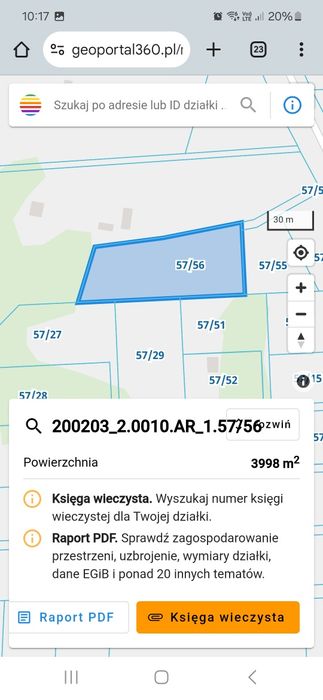 Działka budowlana Krynice