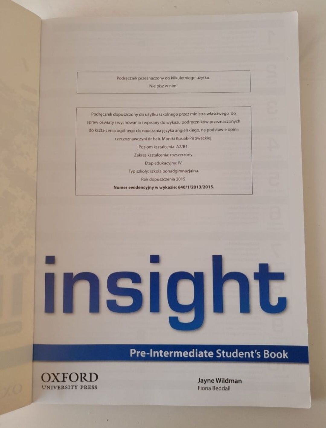 Insight Pre-Intermediate Student's Book