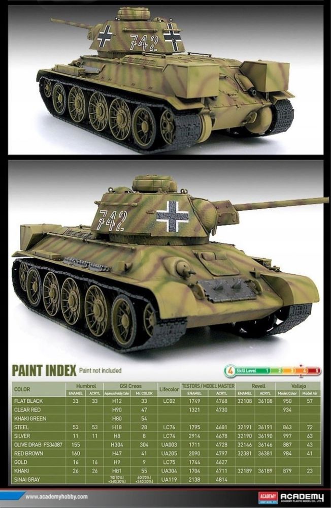 Academy 13502 czołg German T-34/76 747 model 1:35