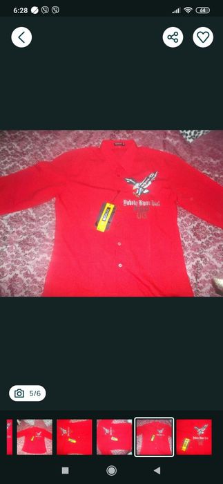 Червона сорочка нова,  розмір 48