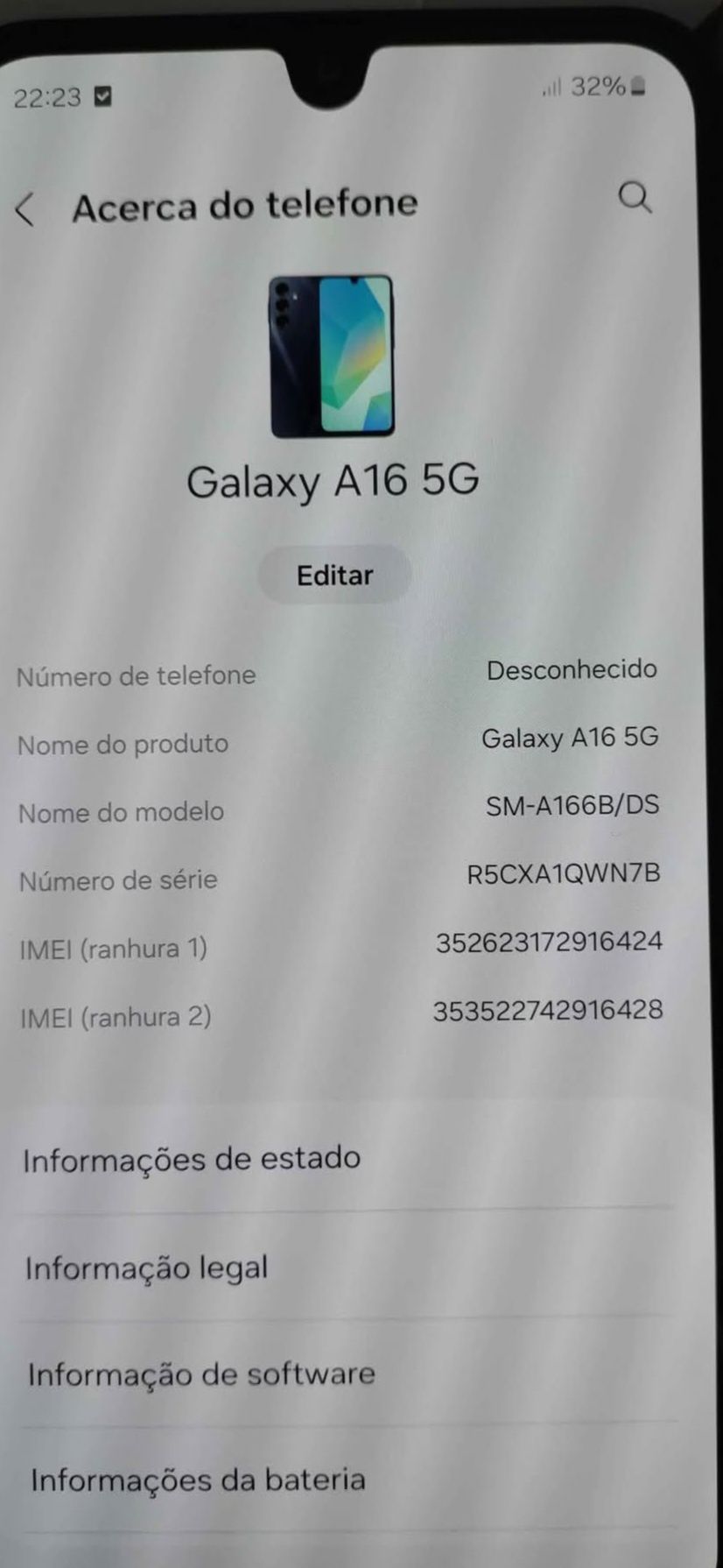 Troco Samsung a16 4g por iphone