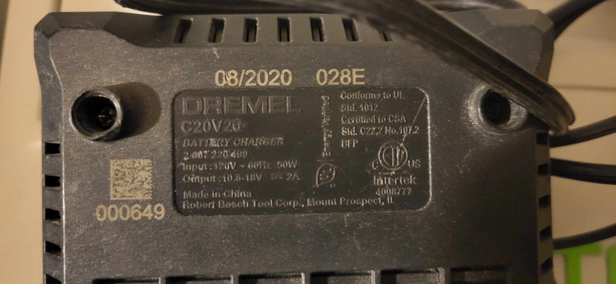 Зарядное устройство Dremel Bosch