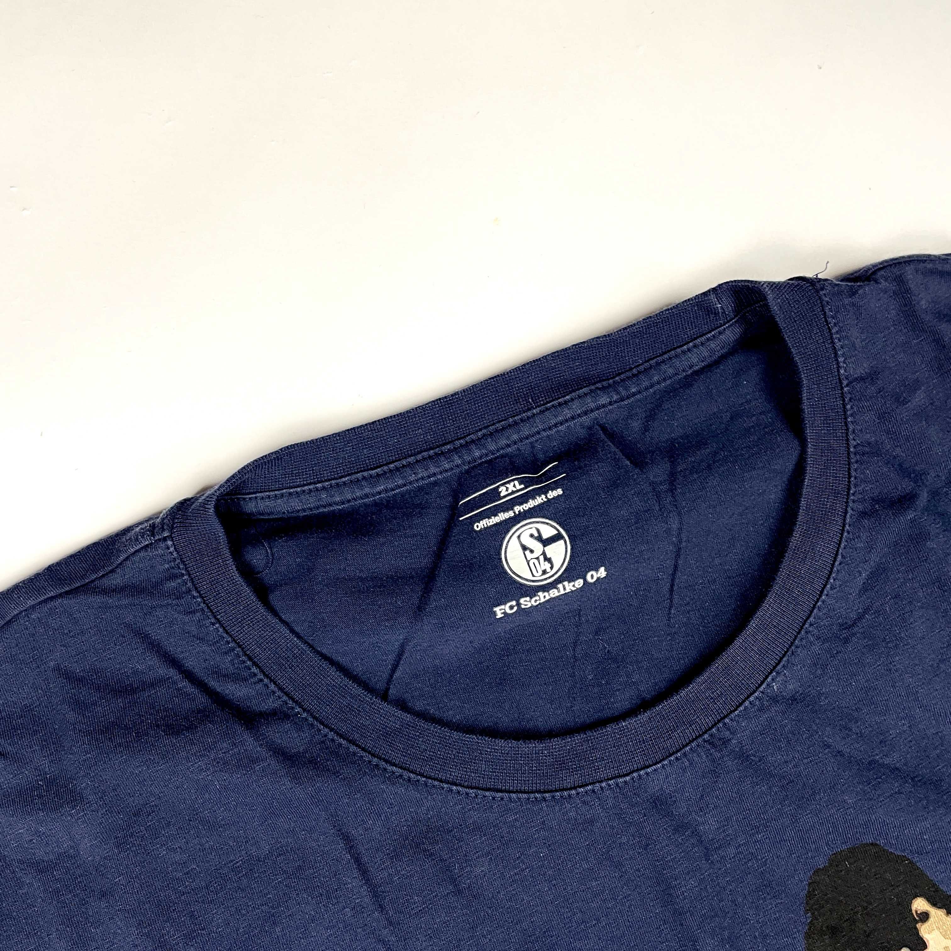 FC Schalke 04 El Señor navy T-shirt koszulka z dużym nadrukiem 90s y2k