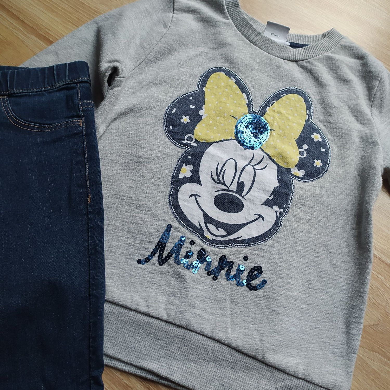 255-> komplet bluza MINNIE DISNEY jegginsy H&M r.116/122 5-6Y